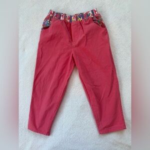 Vtg Pink pants with floral accent